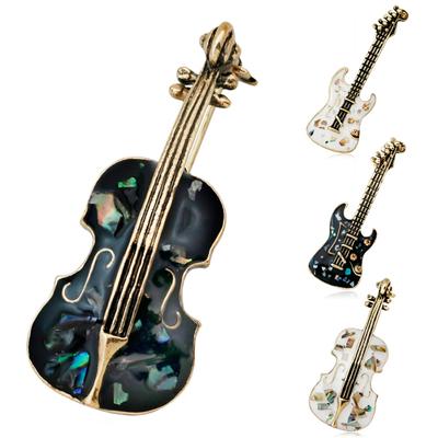 Vintage Women Rhinestone Guitar Brooch Pins Badge Jewelry Accessories Gifts