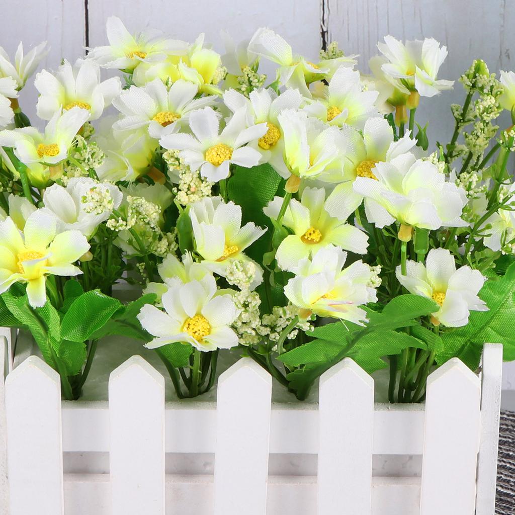 Artificial White Daisy Simulation Flower Realistic Lifelike Home Office Wedding Decoration Photography Props Fence Flower