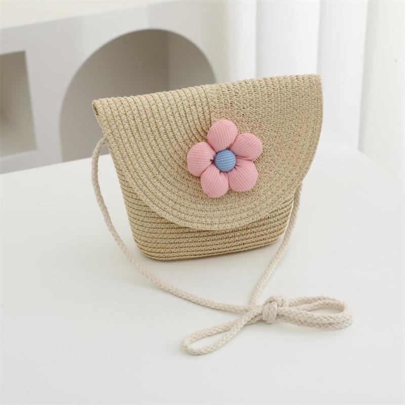 Summer children's bag women's pastoral straw bag woven bag new cute fashion girl crossbody straw bag