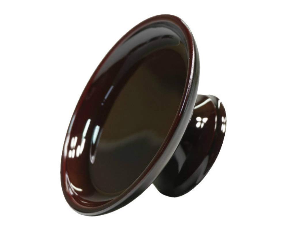 Round offering stand, 8.0 inches, made in Japan by Yamanaka Lacquerware. Compact, perfect for offerings, memorial services, and display. Modern