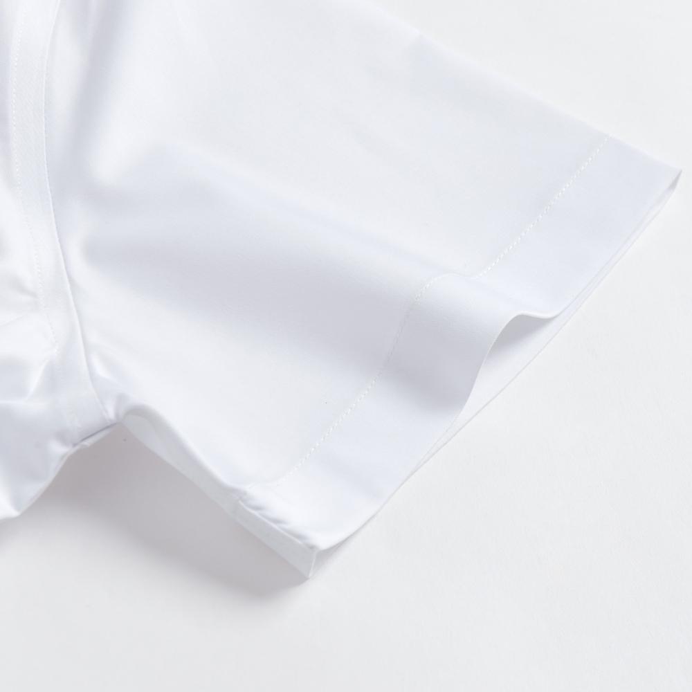 Cămașă de vară casual pentru bărbați, culoare uni, cu nasturi, ușor elastică, cu aspect de mătase, cu mânecă scurtă, cămăși de rochie fără călcare