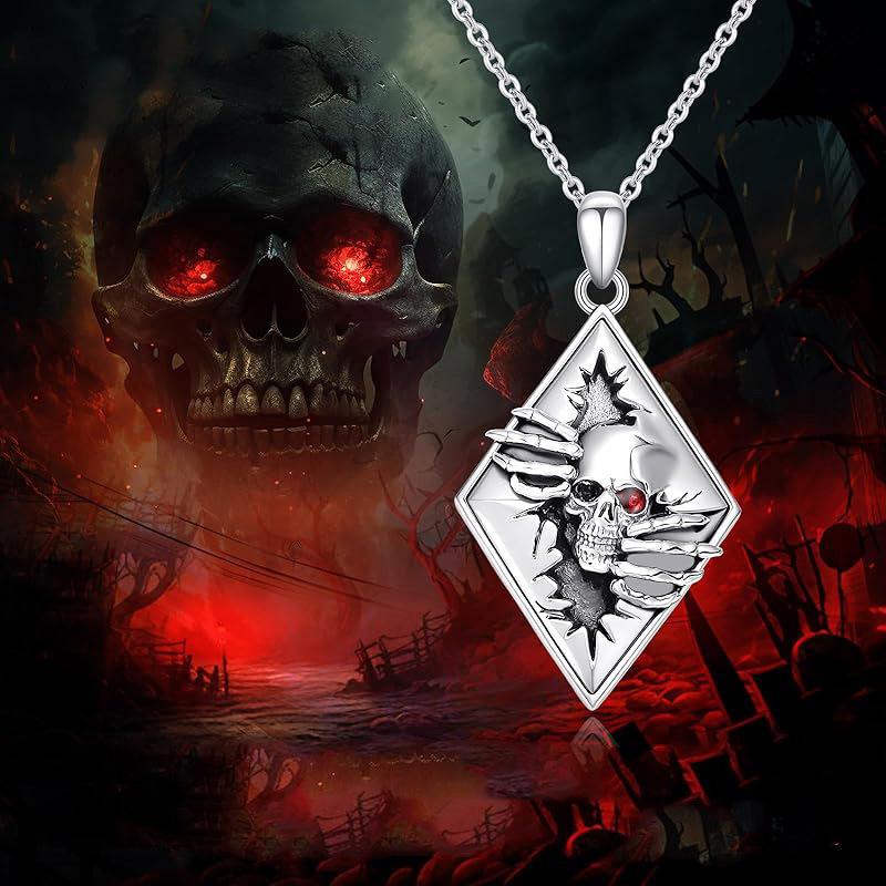 New Gothic Skull Necklace, Fashionable and Versatile Punk Pendant