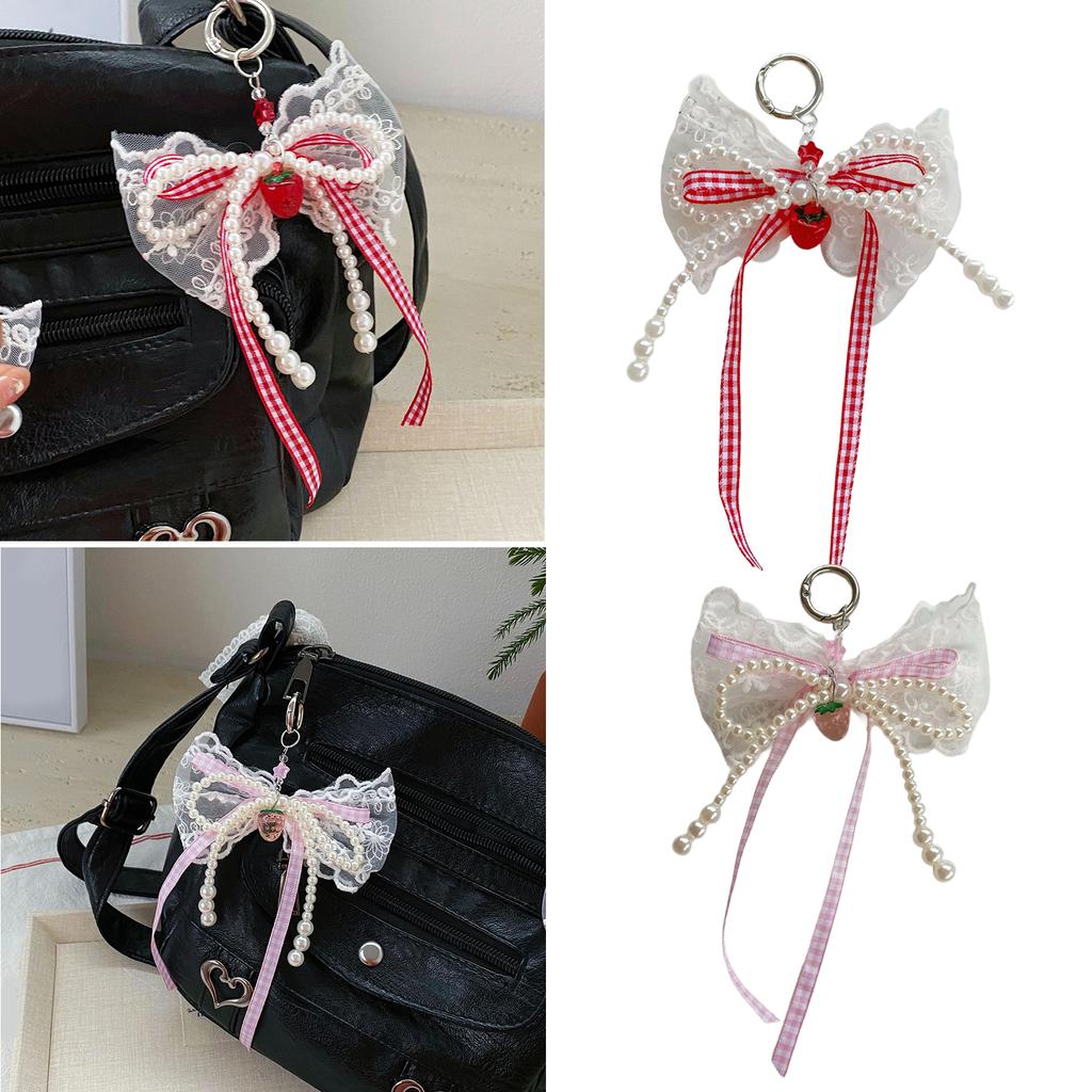 Fashion Bowknot Keychain Multifuntional Charm Stylish Key Holder Elegant Bag Pendant Suitable for Keys Bags and Phones