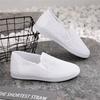 zapatos de mujer women cute light weight hollow out breathable slip on spring summer flat loafers lady white comfy shoes ab557