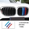 3 Color Car Front Grille Cover Bumper Stripe Stickers X1 X3 X4 X5 X6 F25 F26 F48 G01 G02 G20 G28 Car Styling Accessories