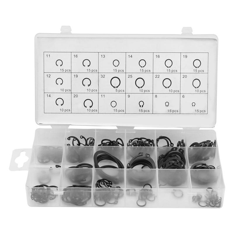 225Pcs Internal & External Snap Retaining Circlip Assortment Box Set 18 Sizes