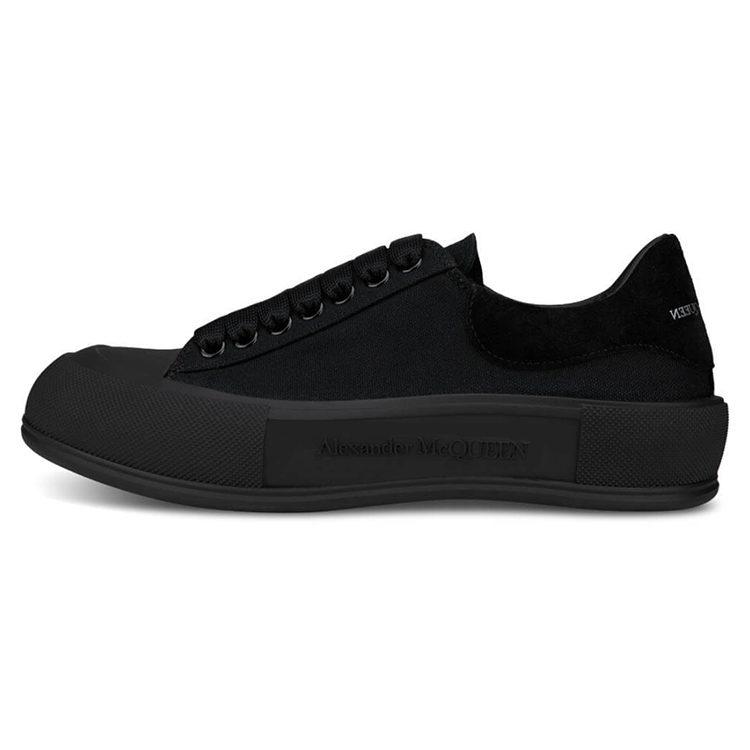 Alexander McQueen Deck Skate Plimsoll Lace Up Triple Black 654594W4MV71000