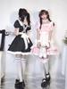 Damen Dienstmädchen-Outfit Lolita Cosplay Niedlich Sexy Erotik Kawaii Café Kostüm Schwarz Weiß Herren Uniform Schürze Kleid Niedliche Bowknot Kostüme