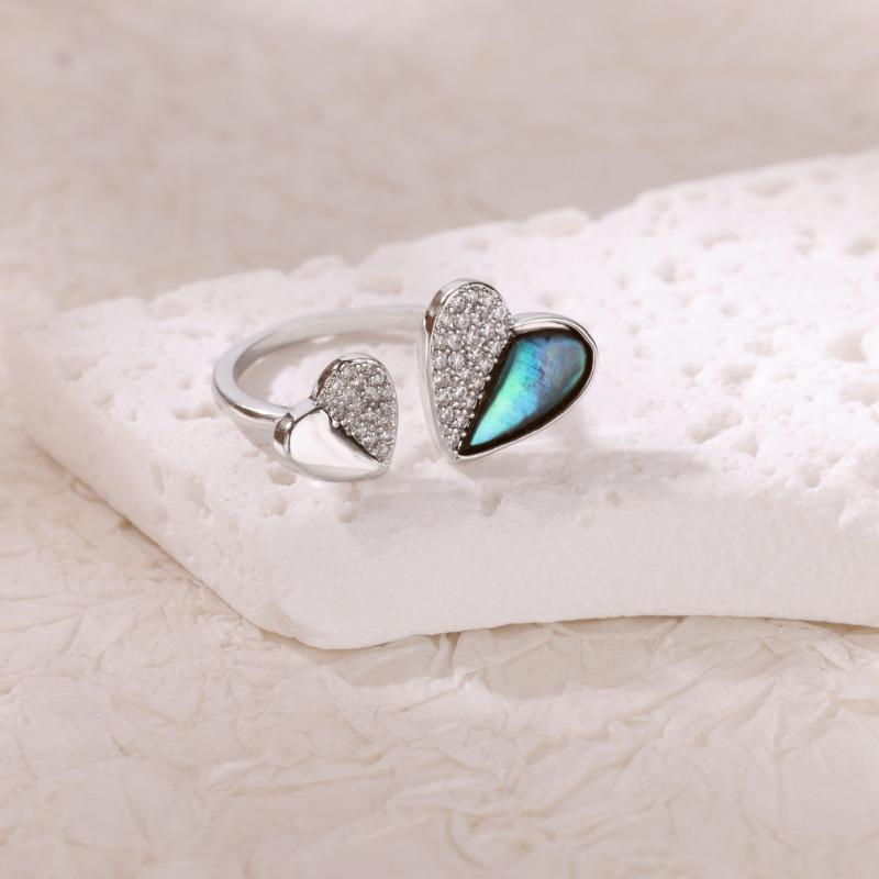 Heart Ring Women's K Gold Micro-inlaid Zircon Temperament Designer Ring High-end Commuting