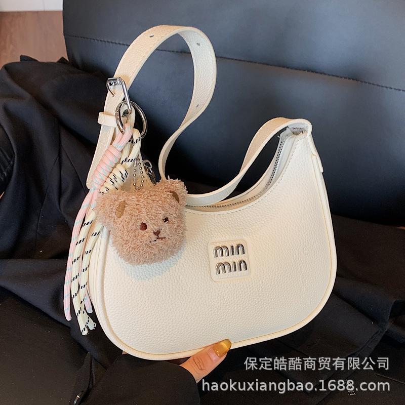 

Premium sense bag women s 2025 new trendy versatile shoulder underarm bag niche super fire commuter messenger dumpling bag хаки