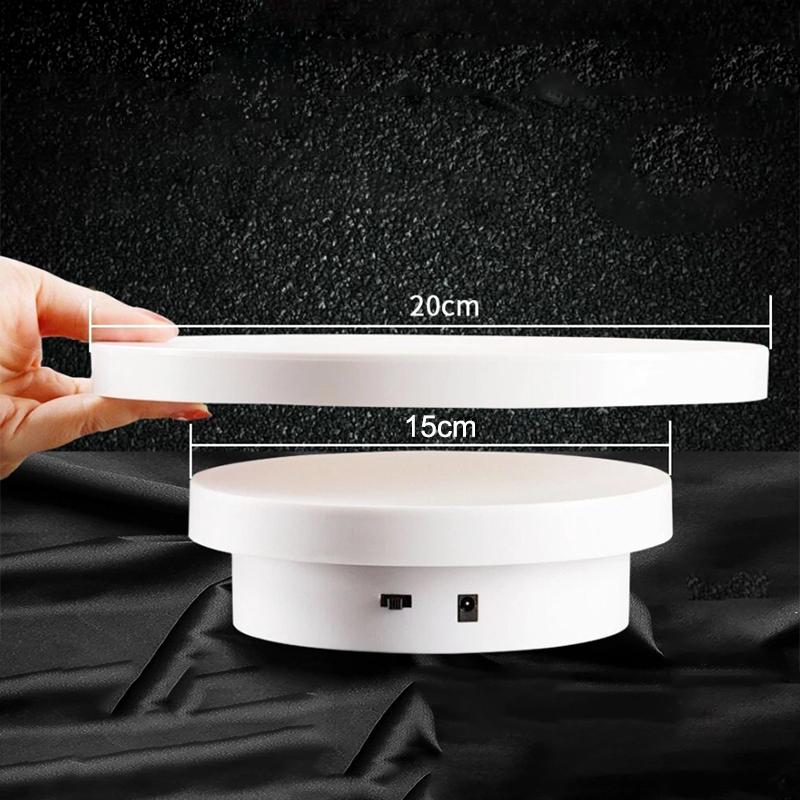 Electric 360° Rotating Display Turntable 15/20cm Stand for Jewelry Small Product Shooting Showcase
