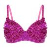 Women Ladies Glitter Sequins Beading Belly Dance Bra Tops Party Club Costume Dancewear