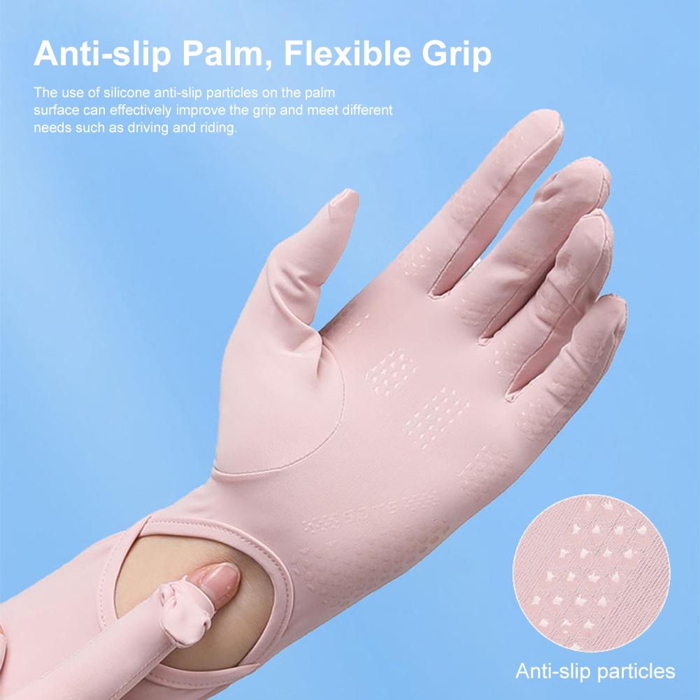 Sonnenschutz rutschfeste Handschuhe Camping Klettern Männer Frauen Outdoor Reiten Atmungsaktiv Lange UV-Schutz Schatten Eis Seide Ärmel