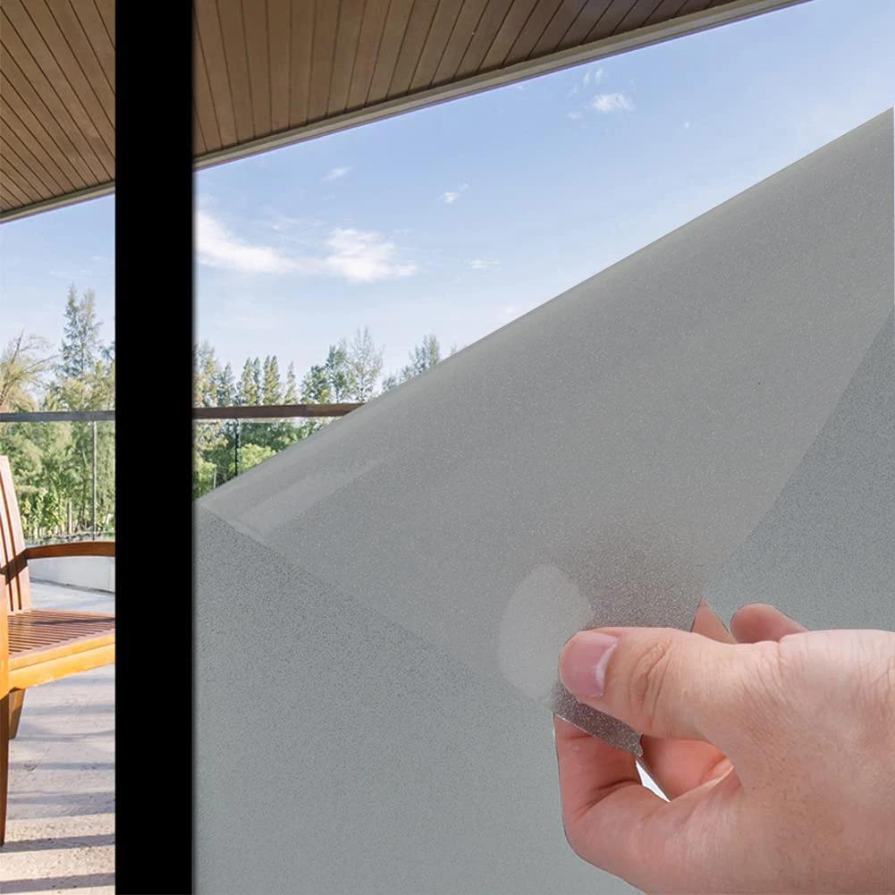 Static Cling Matte Glass Vinyl Window Film Stained Adhesive Glass Film with Glue Privacy Protective Window Sticker for Office