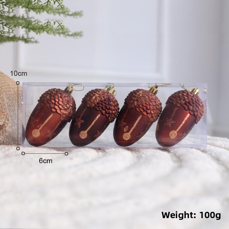 Dekorationen Weihnachtsbaum-Set mit PVC-Eichel-Zapfen-Ornamenten für Festlichkeiten