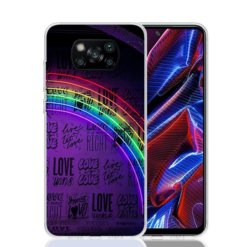 Love Is Love LGBT Rainbow Case Phone Cover for Xiaomi Redmi Note 10 9 9S 8 8T 7 5 Pro Mi 12T 11T 10T 9T 12 11 Lite A3 A2 Trend F