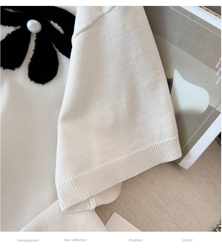 Plus Size Women's Summer Ice Silk Knit Top - Slimming Short Sleeve T-shirt