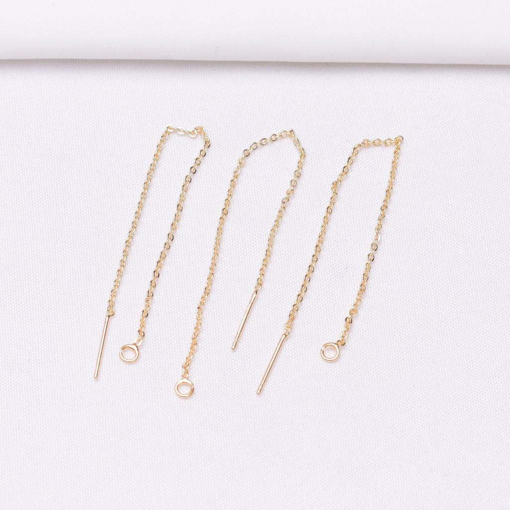 10pcs Color Retention 14K Gold Tassel Ear Line O-Chain Diy Handmade Can Be Matched With Pearl Jewelry Accessories
