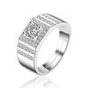 Large Men's Domineering Ring: 925 Sterling Silver, Copper, White Gold-Plated, One Carat Diamond Ring.