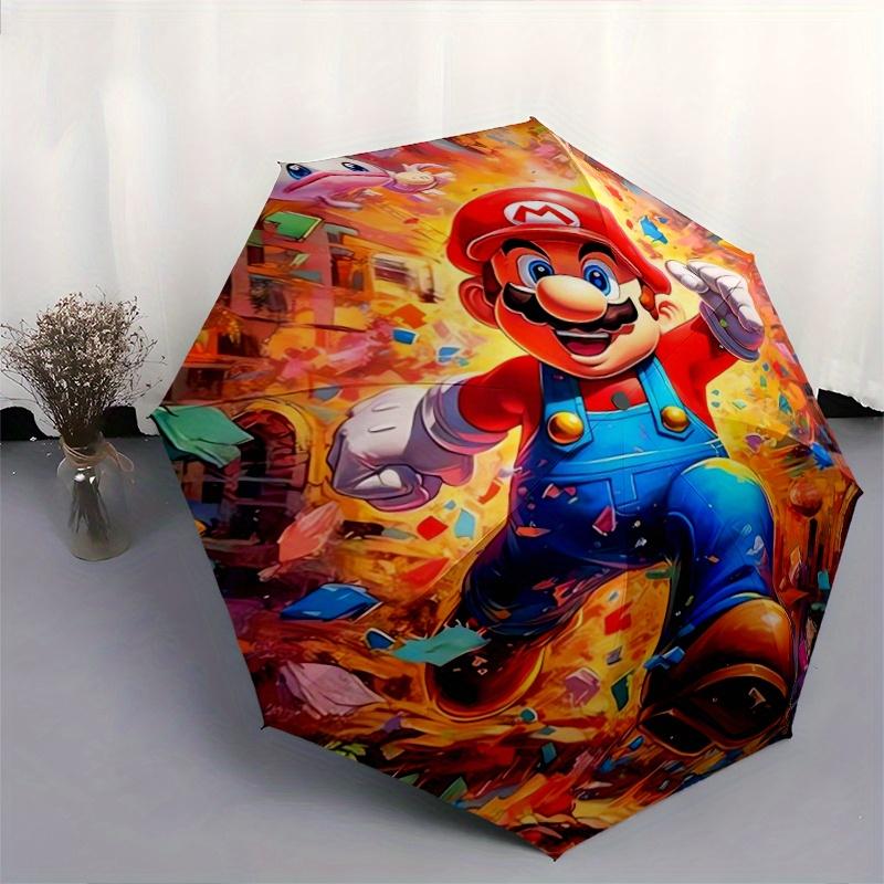 Mario Grafitti Automatic Opening and Closing Umbrella - Lightweight 3-Fold Design, Suitable for Fans, Travel, Daily Use - Official Product, Interestin