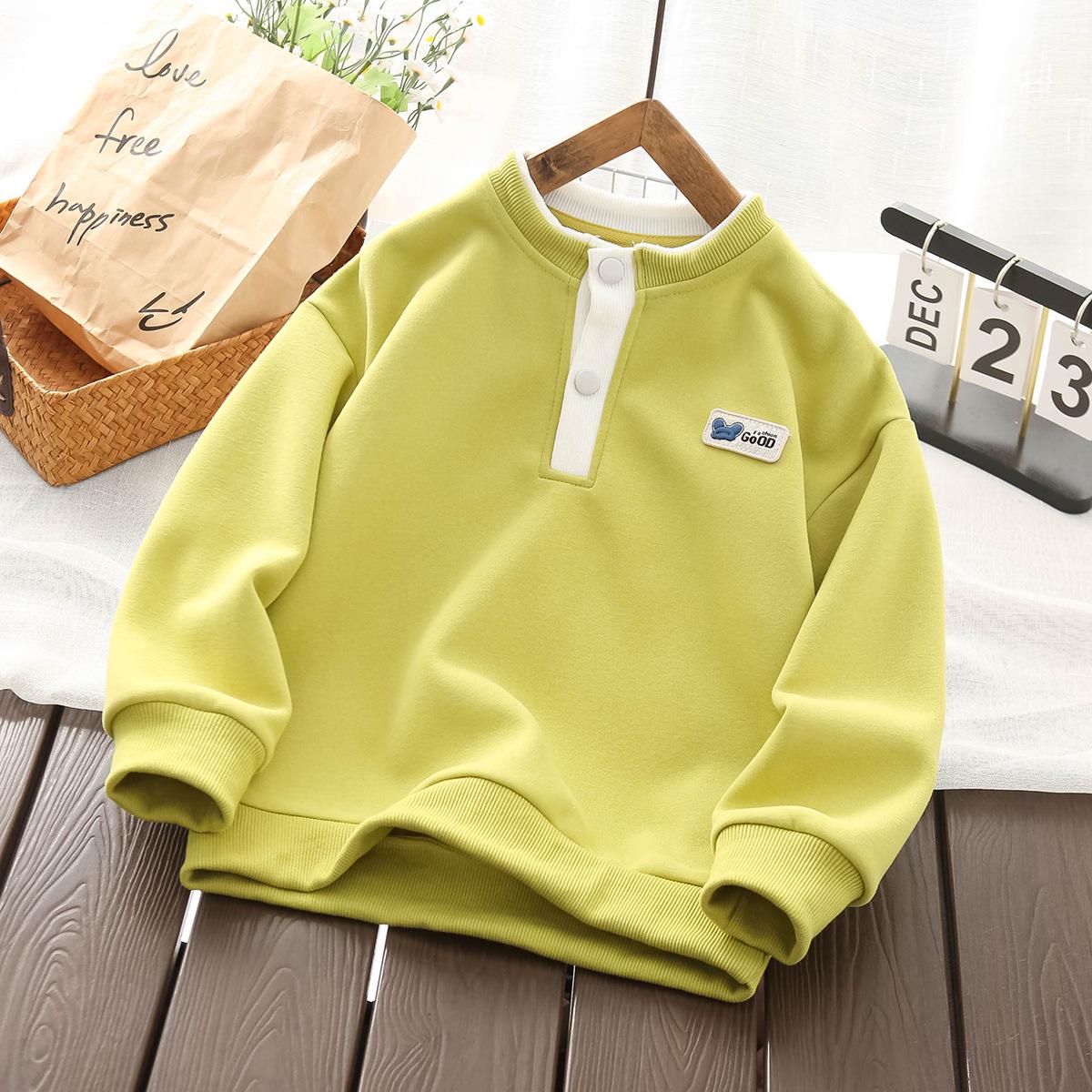 

2025 Осінній Кольоровий Блок Повсякденний Світшот для Хлопчиків - Модний Одяг для Дитини Середнього та Старшого Віку 120 світло-зелений колір