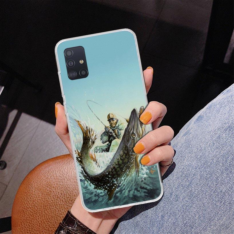 Hunting Fishing Man Phone Case For Samsung Galaxy A52 A32 A22 A12 A51 A31 A50S A30S A20S A10S Note 20 Ultra 10 Plus S10 A72 A71