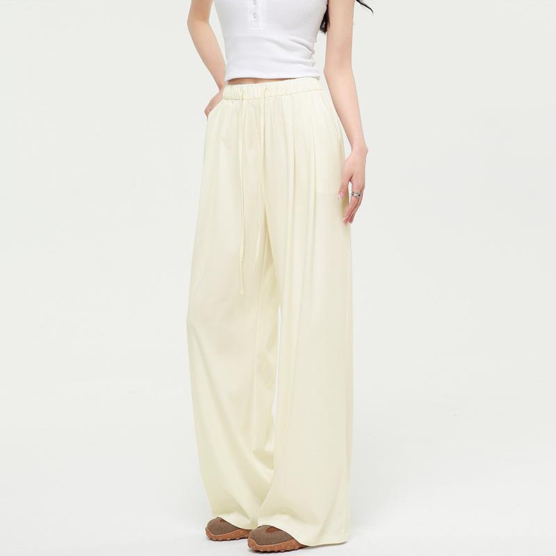 Women's Tencel Blue Wide-Leg Jeans - Summer 2026 Collection, Loose, Slimming, and Drape Fit