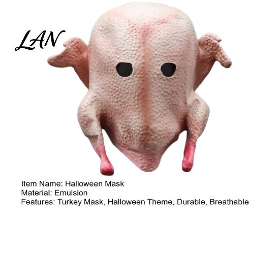Soft Latex Animal Head Mask Halloween Mask, Realistic Turkey Shape, Breathable Full Unique Thanksgiving Day Costume Cover, for Party Dress Up Cosplay