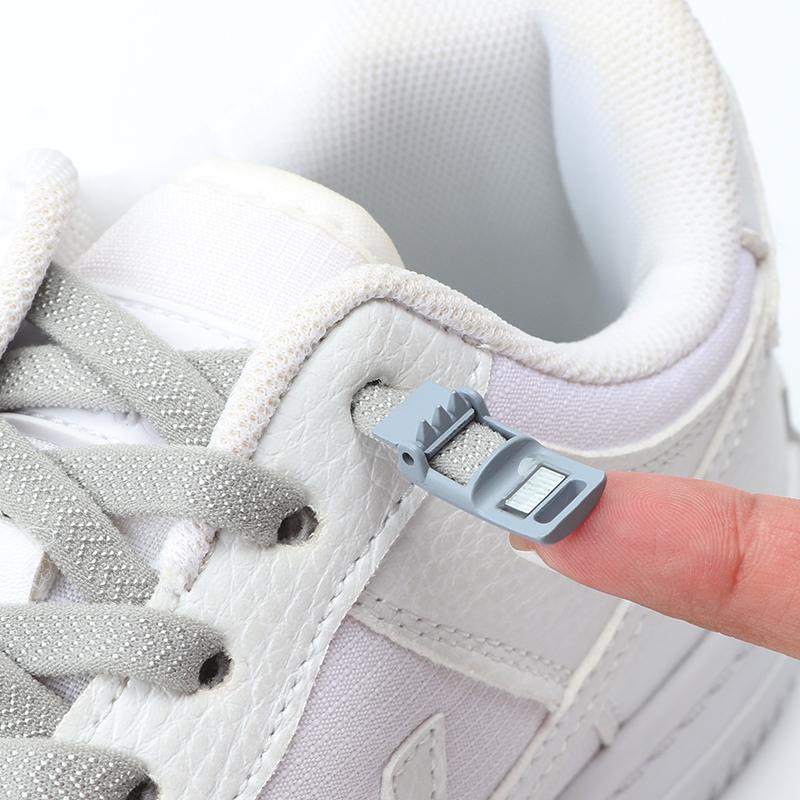 New Magnetic Lock Buckle Shoelace Small White Sneakers Shoes Lace Children Adult Elastic Shoelaces Free Tie Artifact Accessories
