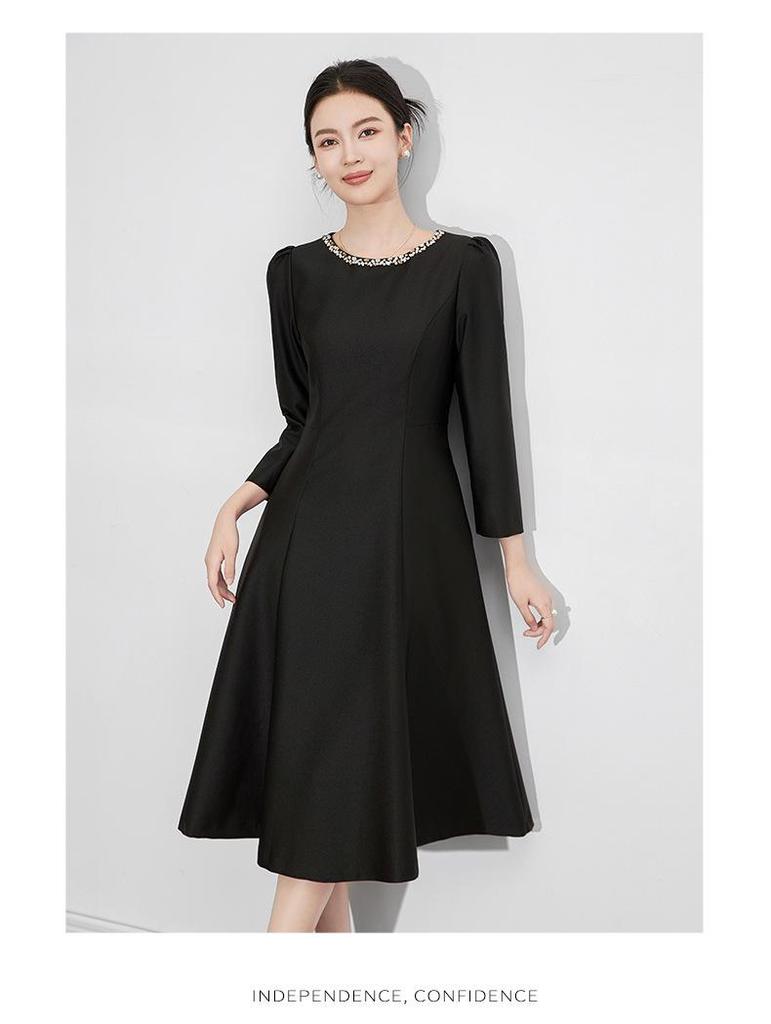 Elegant A-Line Evening Dress with Nail Beading and High-End Luster for Women