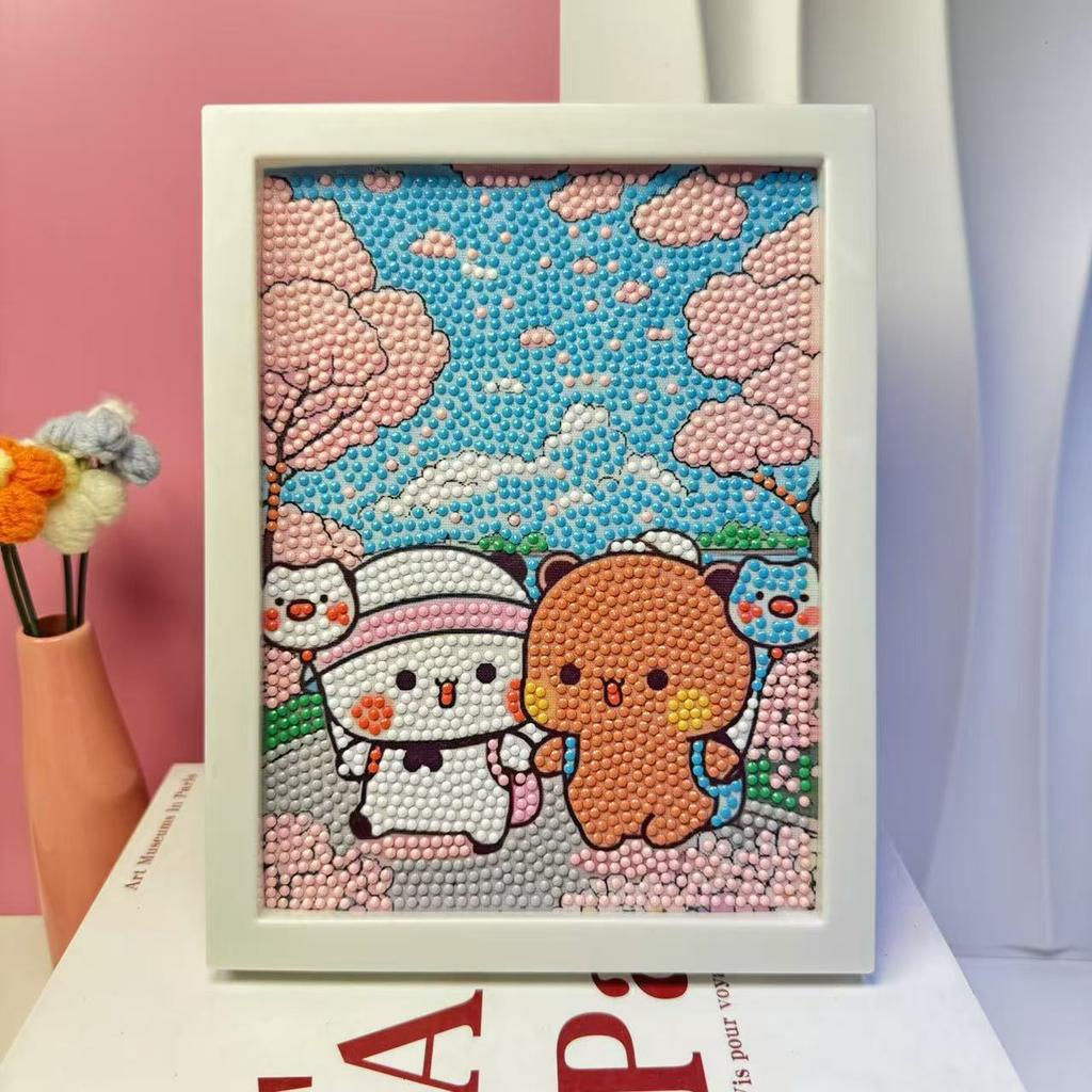 Children'S Diamond Painting Framed Handmade Diy Material Bag Sanrio Diamond Paste Painting Concentration Toy