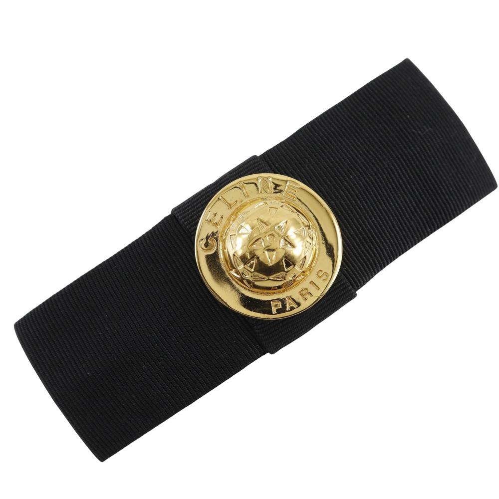 

CELINE Old Celine Valletta Star vintage black cotton/Plated Gold Star Women Used