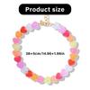 Cute Heart Shaped Resin Pendant Necklace Vibrant Colors Lightweight Comfort Adjustable Chain Accessory For Daily Wear