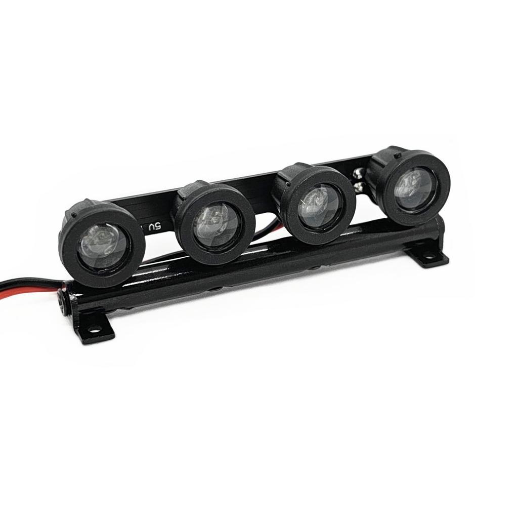 SHEAWA Zestaw Oświetleniowy do Samochodu RC, 4 Reflektory LED, Zestaw Oświetleniowy, Części Modyfikacyjne, Kompatybilny z TRX4 i Innymi Modelami (Okrągły)
