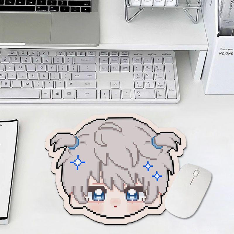 Love & Deep Space Pixel Art Mauspad - Süß, Dick, Fleckenabweisend Schreibtischunterlage für Laptop