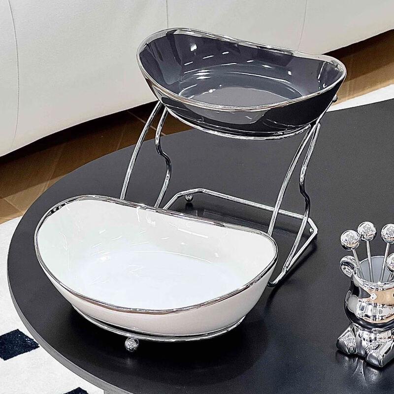 Naijiang Modern Ceramic Multi-Tier Fruit Snack Plate