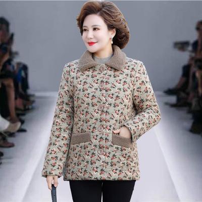Fleece Winter New Padded Jacket Padded Jacket Thickened Warm Jacket Padded Jacket Women's Floral