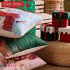 1PC Nuan Series Christmas Pillowcase Polyester Printed Comfortable Pillowcase Cushion Cover for Sofa Living Room Bedroom Home Decor Party Decor