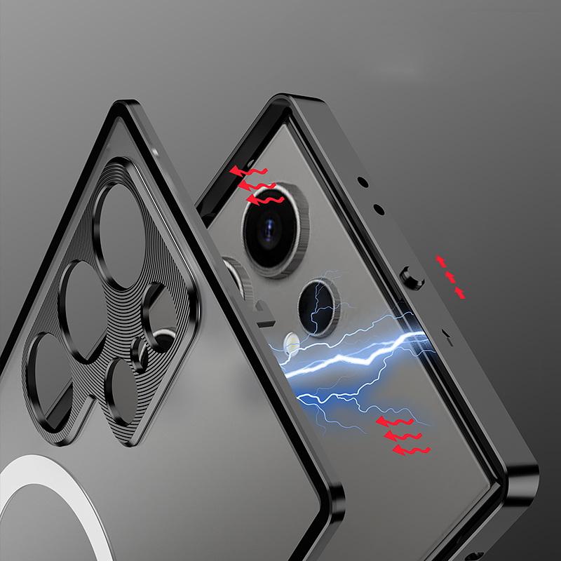 Funda magnética para teléfono Samsung S25 S24 Ultra S23 con marco de aluminio a prueba de golpes y cubierta híbrida esmerilada