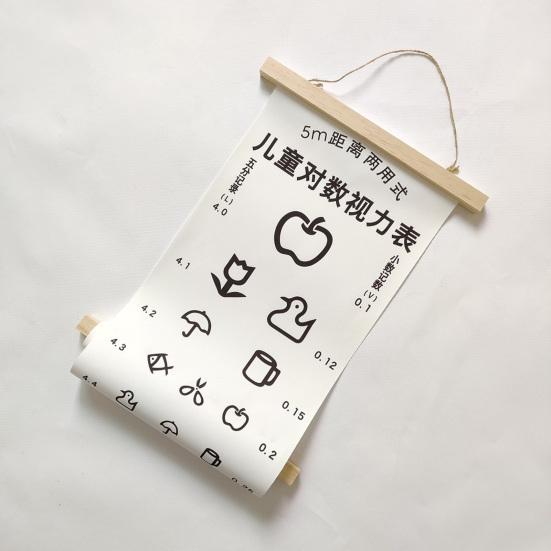 Eye Chart Multipurpose Waterproof Standardized Clear Printing Accurate Reading Eye Vision Exam Thicken Adults Kids Wall Visual Acuity Chart Canvas