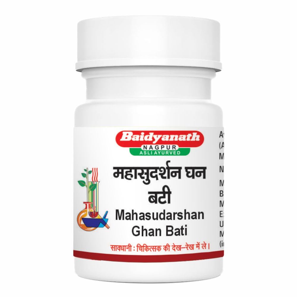 Baidyanath Asli Ayurved Mahasudarshan Ghanbati 50 Tablets Traditional Ayurvedic Herbal Support
