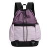 Casual Backpack Drawstring Ties Contrasting Color Versatile Schoolbag Large Capacity Outdoor Mountaineering Sports Travel Backpack