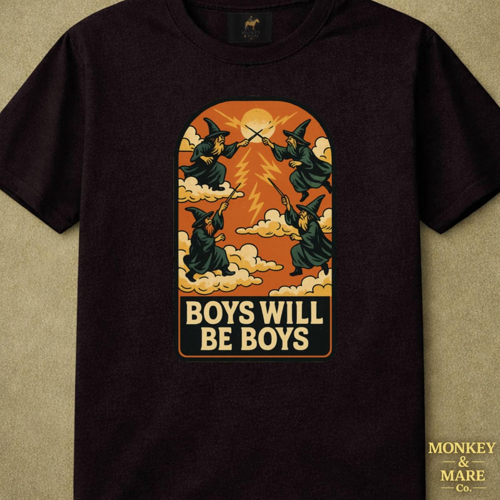 Funny Wizard Shirt, Boys Will Be Boys, Fantasy Humor Graphic Tee, Chaotic Magic Shirt, DnD Style Wizard Gift 4XL