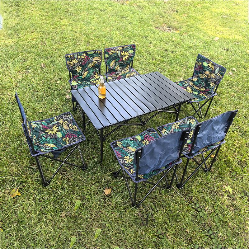 Outdoor Folding Table & Chair Set - Perfect for Leisure, Picnics, Camping, Barbecues, or Market Stalls. Portable and Compact Design.