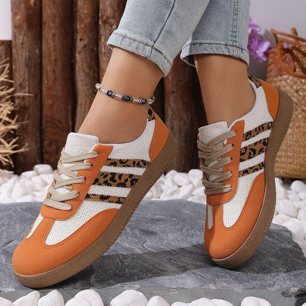Plus Size Retro Leopard Print Women's Casual Shoes - European & American Style Spring/Autumn