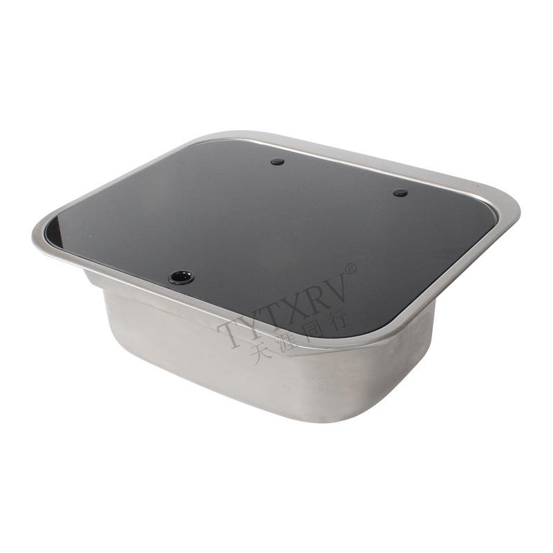Folding RV Stainless Steel Sink with Lid for Kitchen and Vegetable Washing