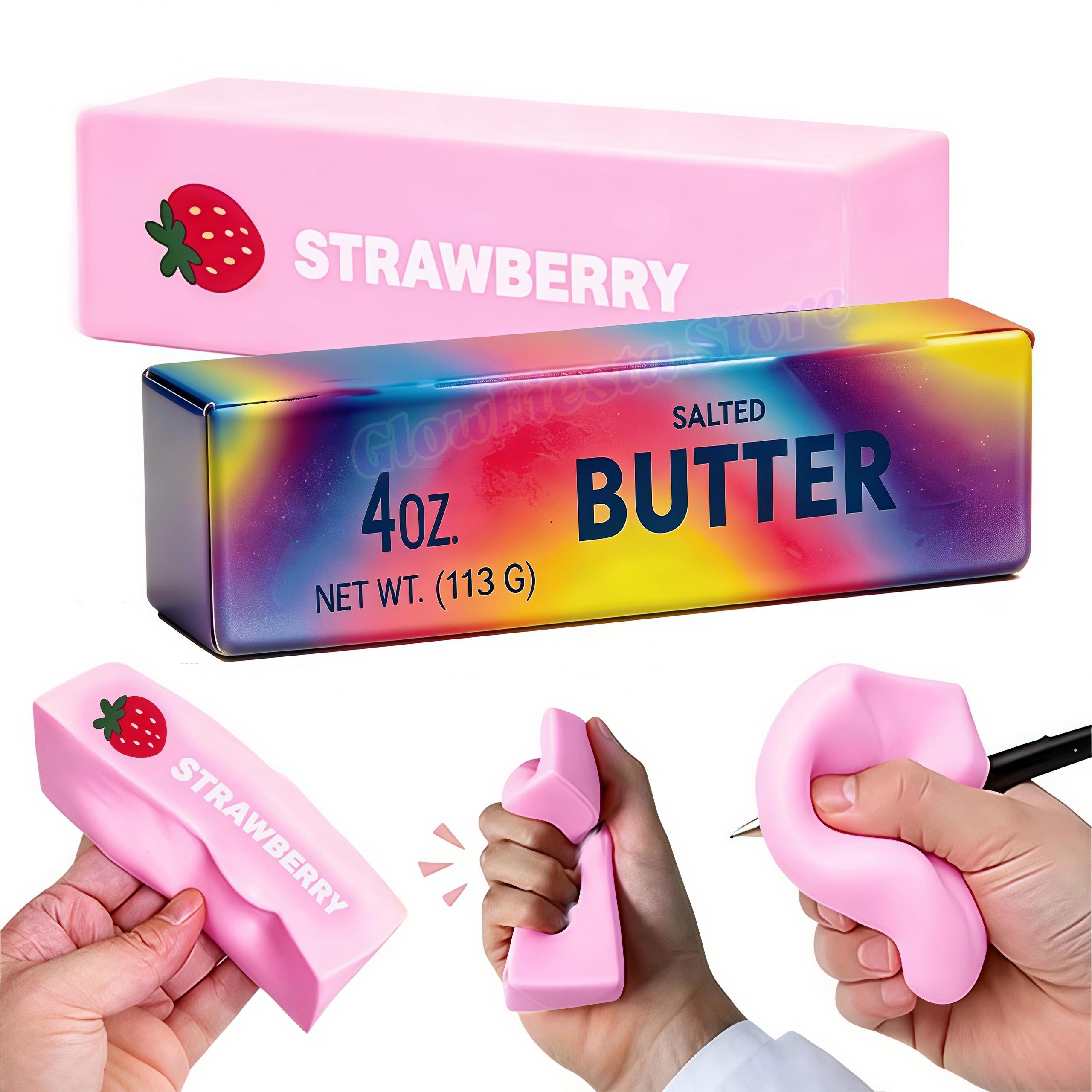Nieuwe Zachte Squishy Boterstaaf Fidget speelgoed Stressverlichting Langzaam Rijzend Knijpspeelgoed voor Angstverlichting Decompressie Feestcadeaus