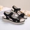 2025 summer new foreign trade large size women's platform beach sandals Velcro buckle polyurethane sole