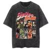 Anime 'JoJo's Bizarre Adventure' Killer Queen Printed Men's T-Shirt, Comic Cotton Washed T-Shirt, Harajuku Style T-Shirt