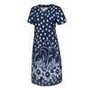 Fashion Women Casual Loose Dot Floral Print Patchwork V-Neck Short Sleeves Dress